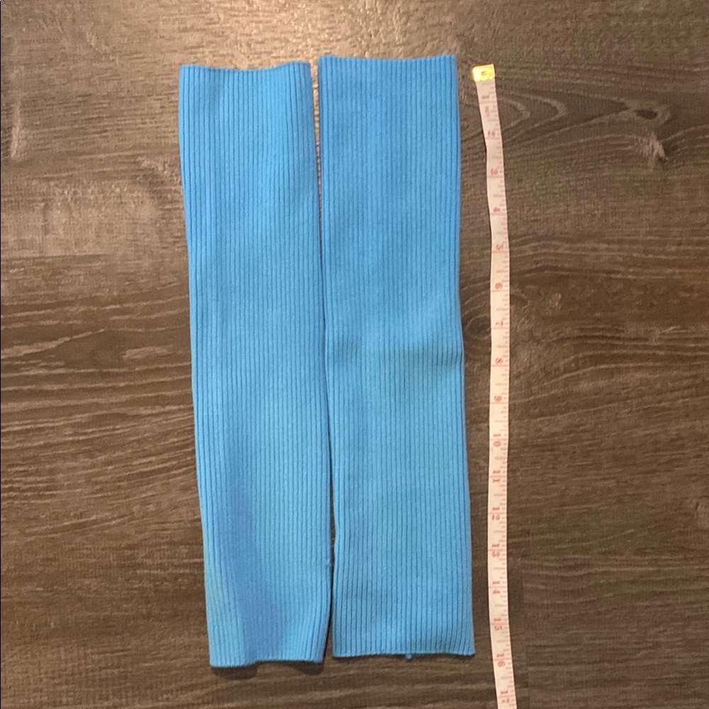 Kids Blue Ribbed Leg Warmers